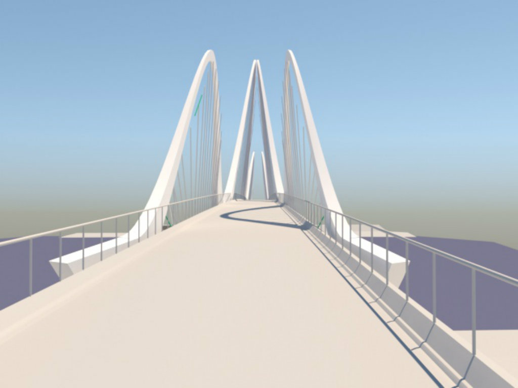 Pešačko-biciklistički most između Ade Ciganlije i Bloka 70a