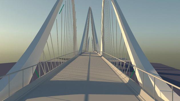 Pešačko-biciklistički most između Ade Ciganlije i Bloka 70a